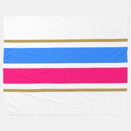 Weite, helle blaue, cremefarbene, rosa Streifen Fleecedecke