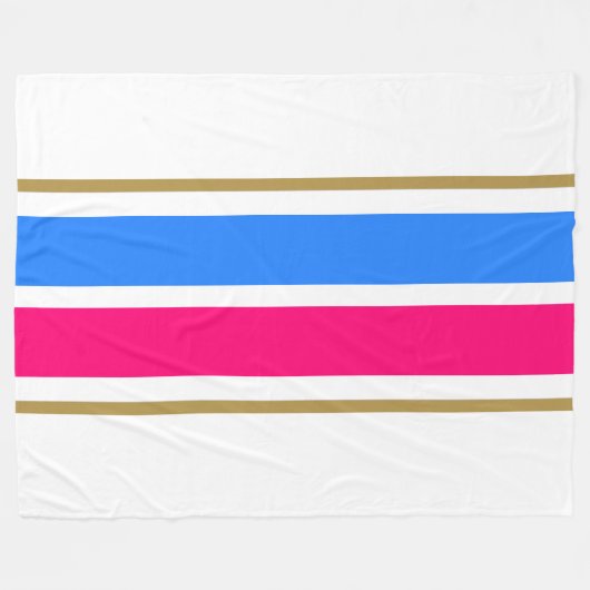 Weite, helle blaue, cremefarbene, rosa Streifen Fleecedecke (Vorderseite (Horizontal))