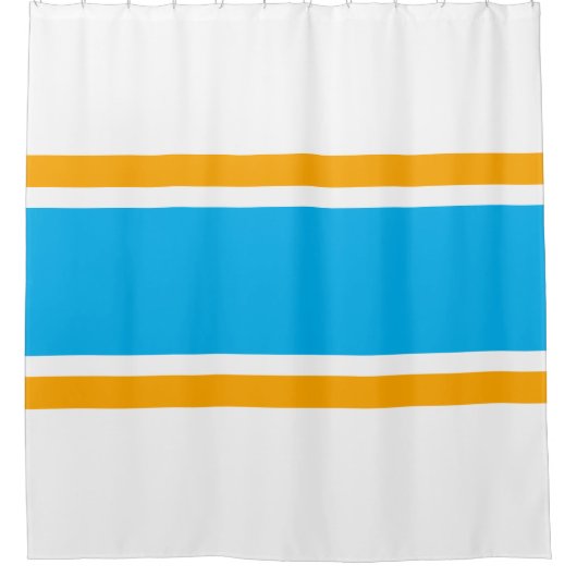 Weite, helle blaue, gelbe Streifen Duschvorhang (Vorderseite)