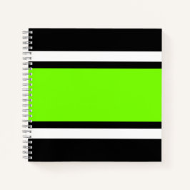 Weite, helle, grüne, schwarze Streifen Notizblock