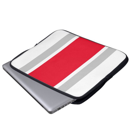Weite, helle rote, hellgraue Streifen Laptopschutzhülle (Vorne Knopf)