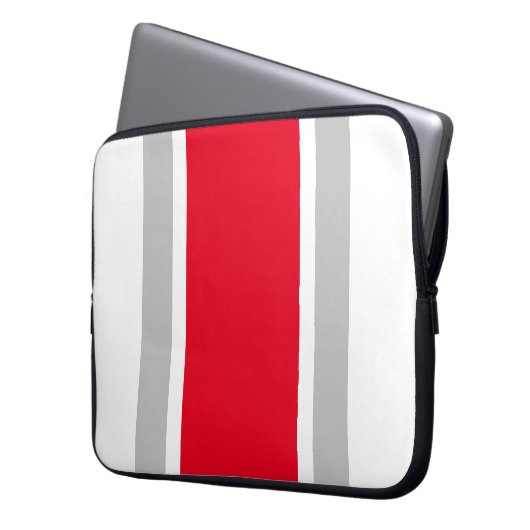 Weite, helle rote, hellgraue Streifen Laptopschutzhülle (Vorderseite Links)