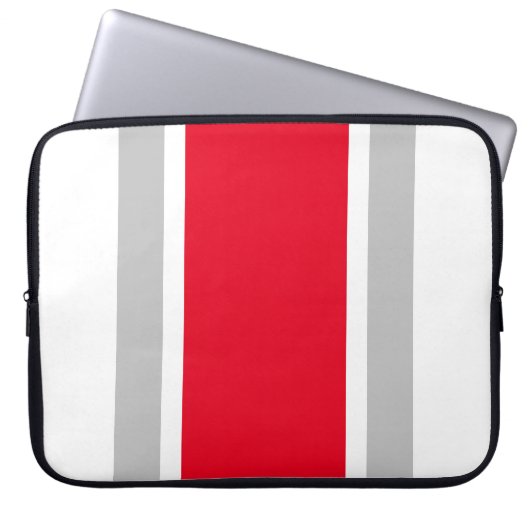 Weite, helle rote, hellgraue Streifen Laptopschutzhülle (Vorderseite)