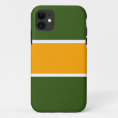 Weite, hellgelbe weiße Streifen auf waldgrün Case-Mate iPhone Hülle (Rückseite)