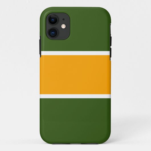Weite, hellgelbe weiße Streifen auf waldgrün Case-Mate iPhone Hülle (Rückseite)