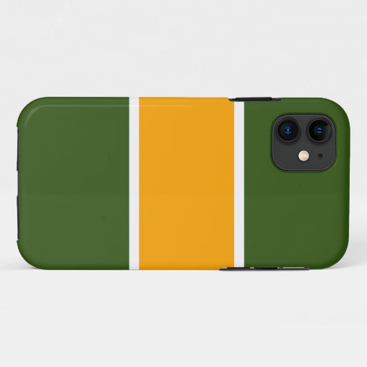 Weite, hellgelbe weiße Streifen auf waldgrün Case-Mate iPhone Hülle (Rückseite (Horizontal))