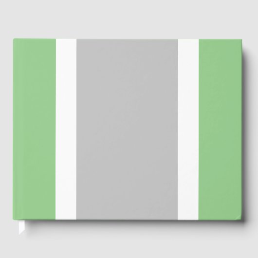 Weite, hellgraue, weiße Streifen auf der Seite grü Gästebuch (Vorderseite)