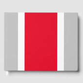 Weite, hellrote, weiße Streifen auf hellgrauem Bod Gästebuch (Vorderseite)