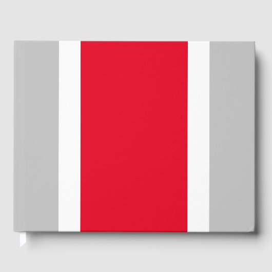 Weite, hellrote, weiße Streifen auf hellgrauem Bod Gästebuch (Vorderseite)