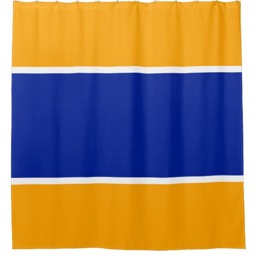 Weite, lebendige Royal Blue, fett gelb, weiße Stre Duschvorhang (Vorderseite)