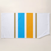 Weite, orange gelbe Himmel Blaue Streifen Strandtuch (Vorderseite)