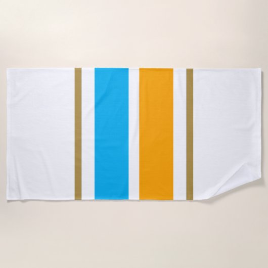 Weite, orange gelbe Himmel Blaue Streifen Strandtuch (Vorderseite)