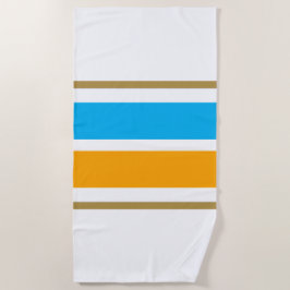 Weite, orange gelbe Himmel Blaue Streifen Strandtuch