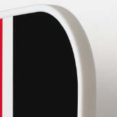 Weite rote Streifen mit schwarzem Hintergrund Pickleball Schläger (Linke Seite)