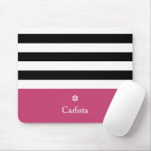 Weite schwarze horizontale Streifen dunkelrosa Nam Mousepad (Mit Mouse)