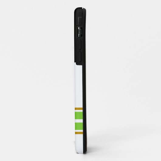 Weite schwarze Top White Lime Green Racing Streife Case-Mate iPhone Hülle (Hinten/Links)