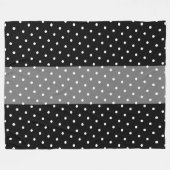 Weite Sporty Gray Black Stripes Weiße Polka Dots Fleecedecke (Vorderseite (Horizontal))