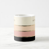Weite Streifen Gold Monogramm Name Feminine Kaffeetasse (Mittel)