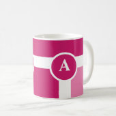 Weite Streifen mit einfachem Monogramm Kaffeetasse (VorderseiteRechts)