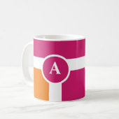 Weite Streifen mit einfachem Monogramm Kaffeetasse (Vorderseite Links)
