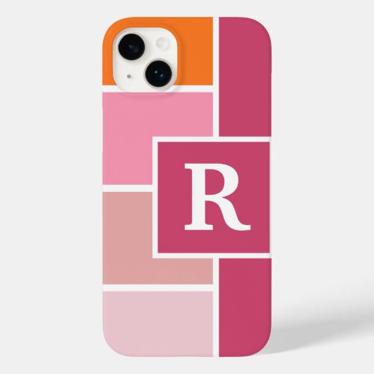 Weite Streifen mit Monogramm Case-Mate iPhone Hülle (Rückseite)