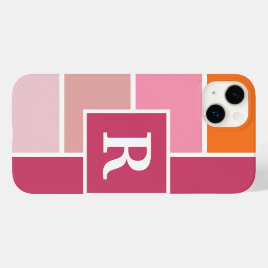 Weite Streifen mit Monogramm Case-Mate iPhone Hülle (Rückseite (Horizontal))