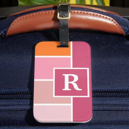 Weite Streifen mit Monogramm Gepäckanhänger (Vorderseite Insitu 2)