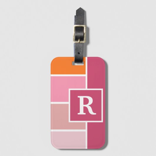 Weite Streifen mit Monogramm Gepäckanhänger (Vorderseite Vertikal)
