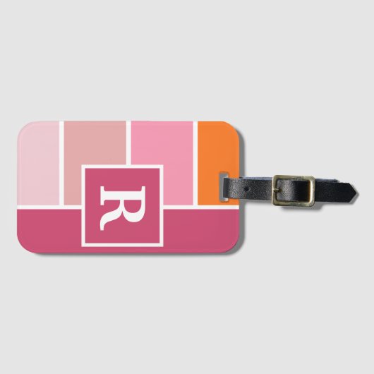 Weite Streifen mit Monogramm Gepäckanhänger (Vorderseite (Horizontal))