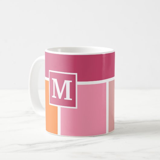 Weite Streifen mit Monogramm Kaffeetasse (Vorderseite Links)