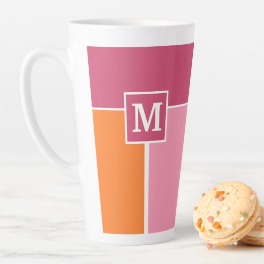 Weite Streifen mit Monogramm Milchtasse (Beispiel)
