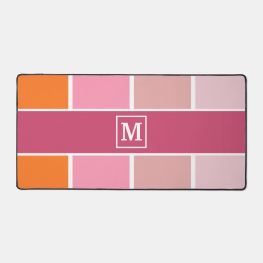 Weite Streifen mit Monogramm Schreibtischunterlage (Vorderseite)