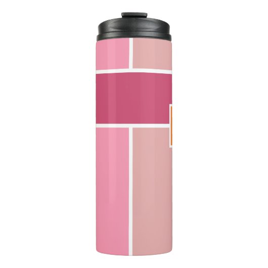 Weite Streifen mit Monogramm Thermosbecher (Vorderseite)