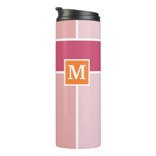 Weite Streifen mit Monogramm Thermosbecher (Nach rechts gedreht)