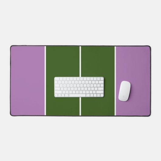 Weite waldgrüne vertikale Streifen auf Lavendel Schreibtischunterlage (Tastatur & Maus)