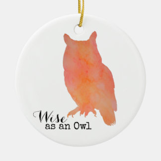 Weite wie eine Owl typografische Wasserfarbe Keramik Ornament