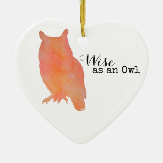 Weite wie eine Owl typografische Wasserfarbe Keramik Ornament