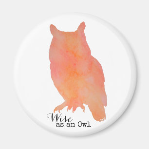 Weite wie eine Owl typografische Wasserfarbe Magnet