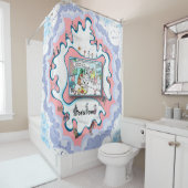 Weiter als Fleisch | Satirischer Humor Duschvorhang (Beispiel)