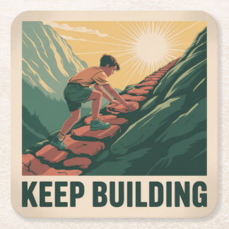 Weiter aufbauen rechteckiger pappuntersetzer