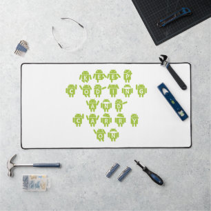 Weiter codieren und durchhalten (Bug Droid Schrift Schreibtischunterlage