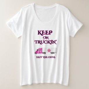 WEITER FAHREN WEISSE MOTIVIERENDE PLUS-SIZE-FRAUEN GROßE GRÖßE T-Shirt