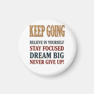Weiter machen Vintage Motivations-Typografie Magnet