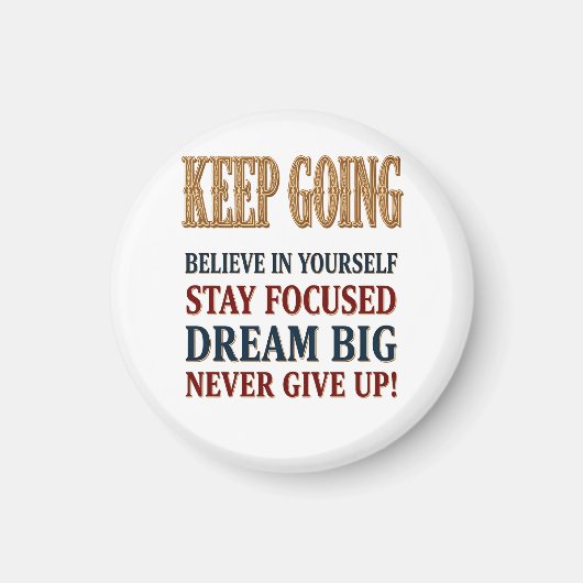 Weiter machen Vintage Motivations-Typografie Magnet (Vorne)