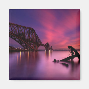 Weiter Schienen-Brücke an Sonnenuntergang   Magnet