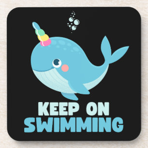 Weiter Schwimmen Kawaii Wal Getränkeuntersetzer
