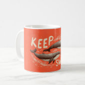 Weiter Schwimmen Wale Kaffeetasse (Vorderseite Links)