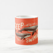 Weiter Schwimmen Wale Kaffeetasse (Mittel)