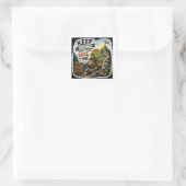 Weiter so – Schritt für Schritt Schildkröten-Aufkl Quadratischer Aufkleber (Tasche)