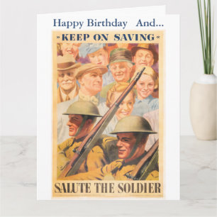 Weiter sparen. Nachdruck eines britischen Kriegspl Karte